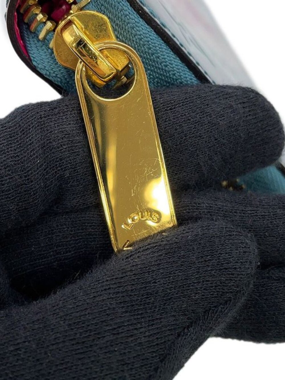 Louis Vuitton Wallet Monogram Vernis Zippy Blue Pink - Picture 10 of 10